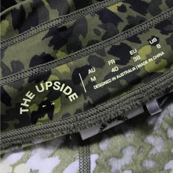 The Upside High Rise Spotted Lili Midi Pants Leggings Green Size Medium NWT - Picture 8 of 9